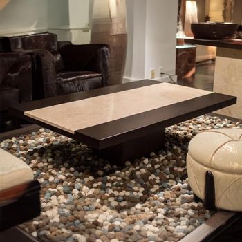 Hermes Marble with Wooden Base Coffee Table - Sizes Available