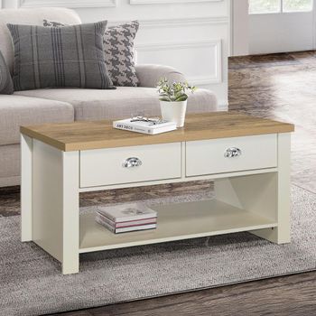 Highgate Cream Painted 2 Drawer Coffee Table