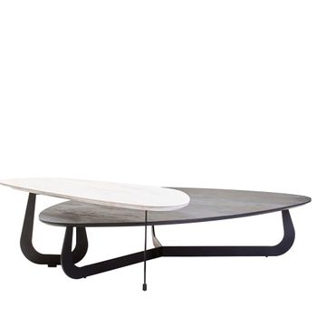 Imperia Grey Ceramic 2 Tier Large Triangular Coffee Table
