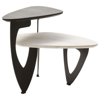 Imperia Grey Ceramic 2 Tier Small Triangular Coffee Table