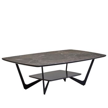 Imperia Grey Ceramic Coffee Table with Shelf