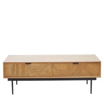 Jakara Natural Wood 2 Drawer Coffee Table