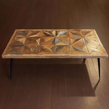 Juan Butterfly Parquet Sheesham Wood Coffee Table