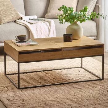 Kade Oak Storage 2 Drawer Coffee Table