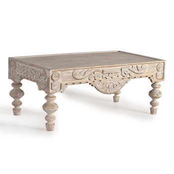 Kasherazi Carved Mango Wood Coffee Table
