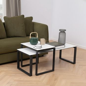 Set of 2 Katrine White Ceramic Coffee Table