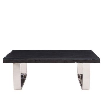 Kerala Black Glass with Silver Base Coffee Table