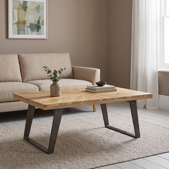 Kodi Natural Mango Wood Sunburst Coffee Table