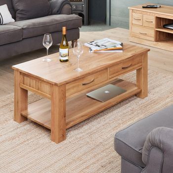 Mobel Oak 4 Drawer Coffee Table