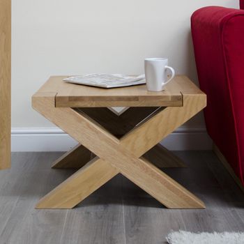Trend Oak Square Coffee Table with X Legs