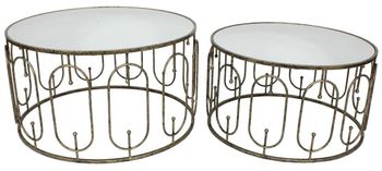 Set of 2 Estela Antique Gold Coffee Table