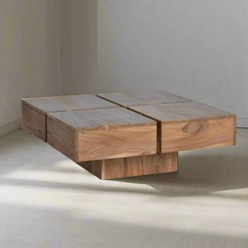 Square Coffee Table Monza Natural Acacia Wood