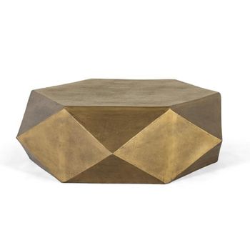 Newtown Hexagon Gold Metal Coffee Table