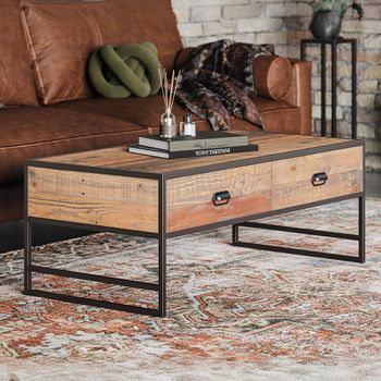 Ooki Reclaimed Wood 4 Drawer Coffee Table