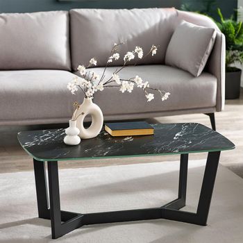 Olympus Black Marble Effect 60cm Coffee Table