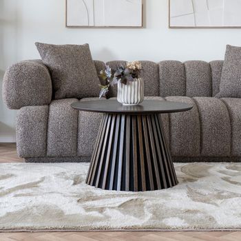 Osaka Slatted Base Smoked Oak Round Coffee Table
