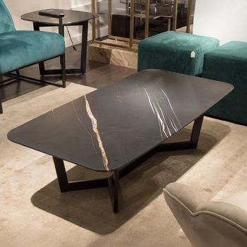 Oscar Marble with Metal Base Coffee Table - Sizes Available