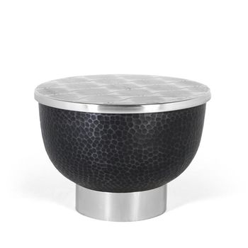 Palermo Grey Metal Large Round Storage Coffee Table