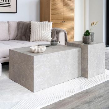 Prague Beige Marble Effect Coffee Table