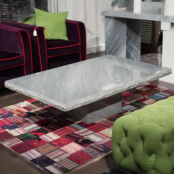 Roma Occasional Rectangle Table Chiseled Edge Marble - Sizes Available