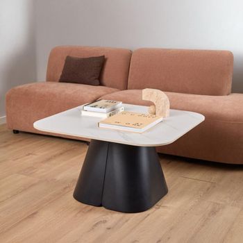 Salinas White Ceramic Square Coffee Table