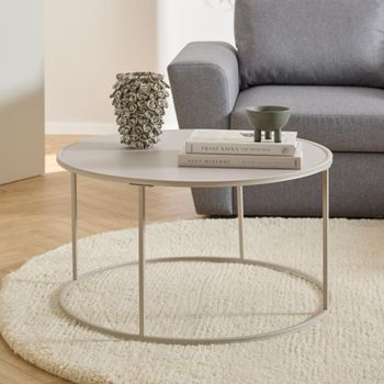 Seaford Grey Melamine Round Coffee Table