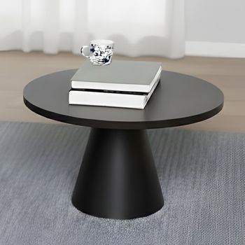 Soli Black Ceramic Small Round Coffee Table
