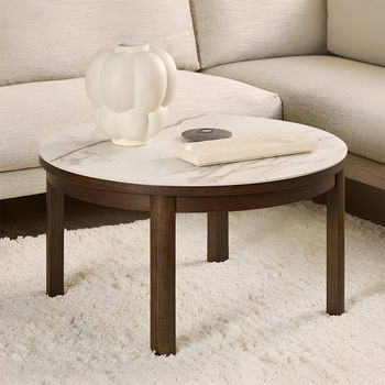Southampton Ceramic Top Dark Oak Round Coffee Table