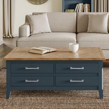 Signature Blue Trunk 4 Drawer Coffee Table
