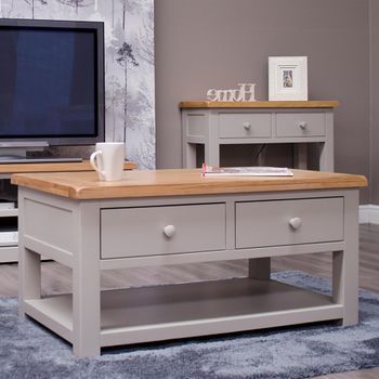 Diamond Painted 2 Drawer Coffee Table