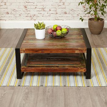 Urban Chic Reclaimed Wood Square Coffee Table