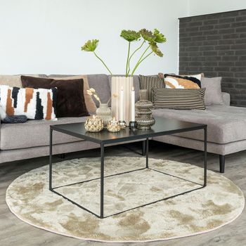 Vita Black Melamine and Metal Coffee Table