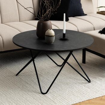 Wyre Black Melamine Round Coffee Table
