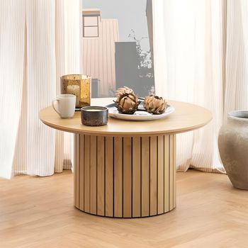 Yale Oak Fluted Round Coffee Table