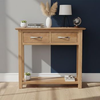 Nimbus Oak 2 Drawer Console Table