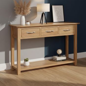 Nimbus Oak 3 Drawer Console Table