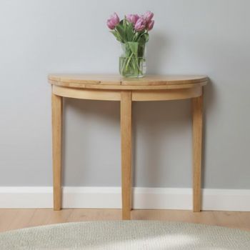 Hanover Half Moon Light Oak Console Table