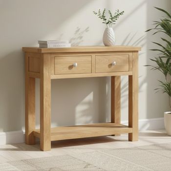 Appleby Oak 2 Drawer Small Console Table