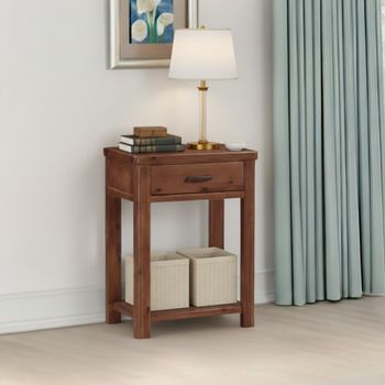 Andorra Dark Acacia Wood 1 Drawer Console Table