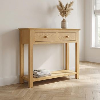 Arlington Oak 2 Drawer Console Table