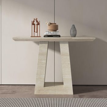 Milan Travertine Beige Marble Console Table