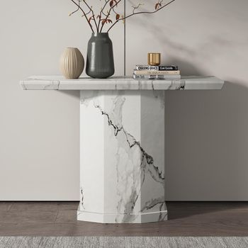 Naples White Marble Console Table