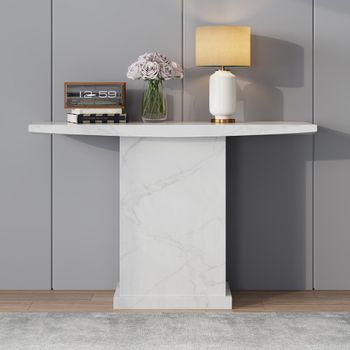 Turin White Marble Console Table