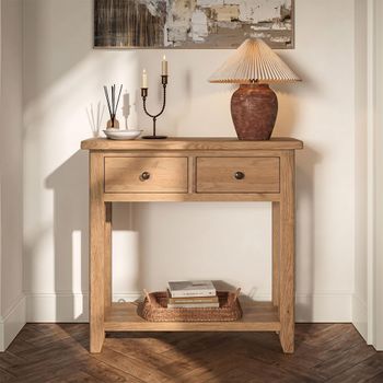 Appleby Oak 2 Drawer Console Table