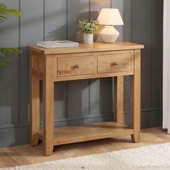 Appleby Petite Oak 2 Drawer Console Table
