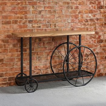 Craft Solid Mango Wood Industrial Style Console Table