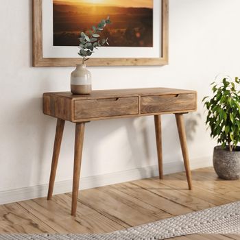 Surya Century Solid Mango Wood 2 Drawer Console Table