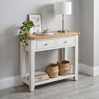 Melbourne White Painted 2 Drawer Console Table