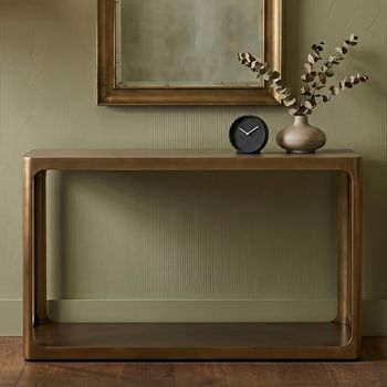 Claridge Beige Brushed Gold Ceramic Top Console Table