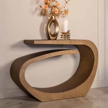 Alhambra Brushed Gold Metal Console Table